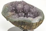 Dark Purple Amethyst Geode With Metal Base #208995-3